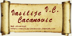 Vasilije Cacanović vizit kartica